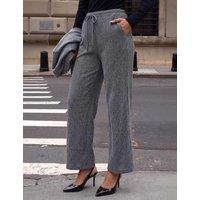 Roman Textured Trousers with Stretch Grey Mix