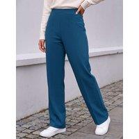 Roman Petite Straight Leg Ponte Trousers Teal Mix