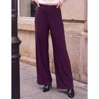 Roman Petite Wide Leg Trousers Plum