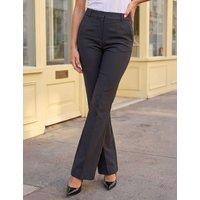 Roman Bootcut Cropped Trousers with Stretch Dark Grey