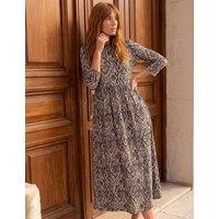 Roman Aztec Print Midi Dress Brown Mix
