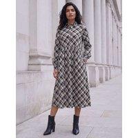 Roman Checked Midi Shirt Dress Ivory Mix