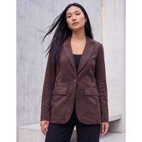 Roman Suedette Oversized Cropped Blazer Chocolate
