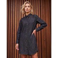 Roman Pure Cotton Button Through Knee Length Shirt Dress Black Mix