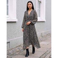 Roman Animal Twist Front Dress Black Mix