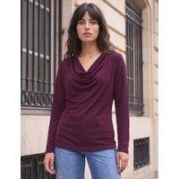 Roman Cowl Neck Regular Fit Top Dark Purple