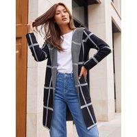 Roman Contrast Longline Cardigan Black Mix