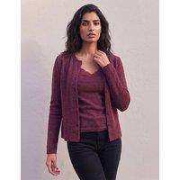 Roman Lace Detail 2 In 1 Cardigan Burgundy Mix