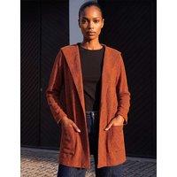 Roman Longline Hooded Cardigan Dark Orange