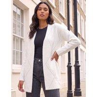 Roman Sparkly Argyle Cardigan Ivory Mix