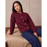 Roman Button Front Cardigan Burgundy Mix