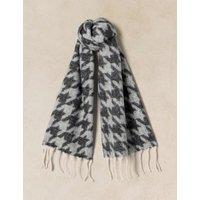 White Stuff Brushed Dogtooth Scarf Black Mix
