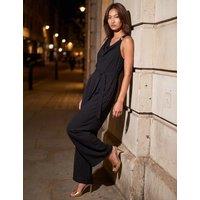 Roman 3/4 Sleeve Cropped Jumpsuit Black Mix