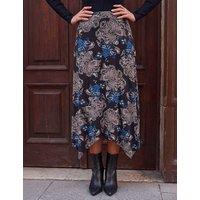 Roman Hanky Hem Print Skirt Blue Mix