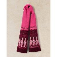 White Stuff Fair Isle Scarf with Wool Pink Mix
