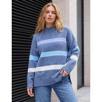 Roman Rayon Blend Striped Jumper Blue Mix