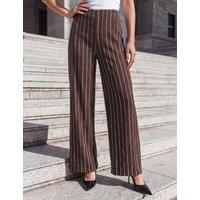 Roman Textured Striped Trousers Brown Mix