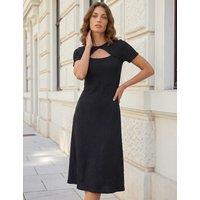 Roman Petite Keyhole Shift Dress Black Mix