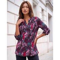 Roman Animal Print Pintuck Shirt Pink Mix
