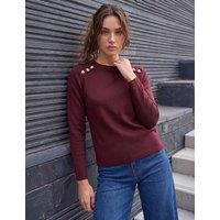 Roman Petite Button Jumper Burgundy Mix