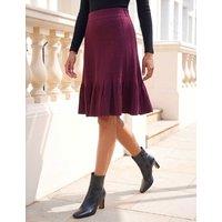 Roman Knitted Skater Skirt Burgundy Mix