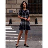 Roman Checked Knee Length Dress Black Mix