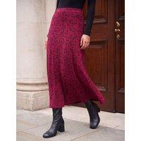 Roman Leaf Print Skirt Dark Burgundy