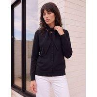 Roman Tie Neck Cardigan Black Mix