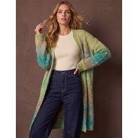 Roman Ombre Longline Cardigan With Wool Green Mix