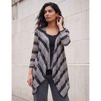 Roman Metallic Striped Cardigan Black Mix