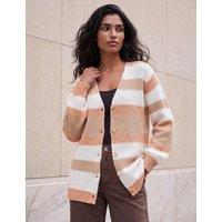Roman Striped Cardigan Orange Mix