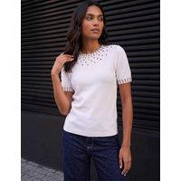 Roman Embellished Top Ivory Mix