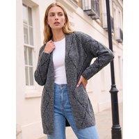 Roman Sparkly Argyle Cardigan Charcoal Mix