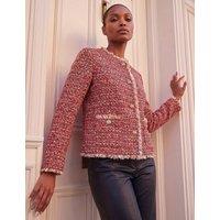 Roman Frayed Edge Boucle Jacket Red Mix