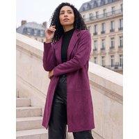 Roman Suedette Longline Jacket Burgundy Mix