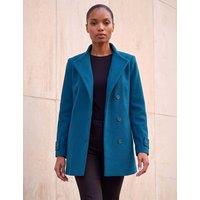 Roman Funnel Neck Cropped Jacket Teal Mix