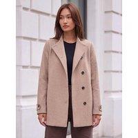 Roman Funnel Neck Cropped Jacket Natural Mix