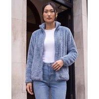Roman Sherpa Funnel Neck Fleece Jacket Medium Blue Mix