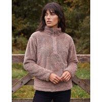 Roman Sherpa Zip Neck Fleece Brown Mix