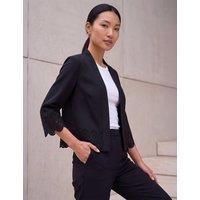 Roman Crepe Cut Out Jacket Black Mix