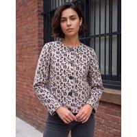 Roman Animal Print Buttoned Jacket Neutral