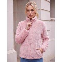 Roman Sherpa Fleece Cropped Jacket Light Pink Mix