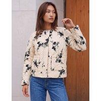 Roman Floral Flock Quilted Jacket Cream Mix