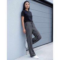 Roman Striped Drawstring Trousers Grey Mix