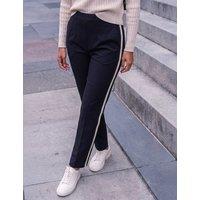 Roman Side Stripe Straight Leg Trousers Black Mix