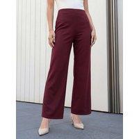 Roman Petite Wide Leg Trousers Burgundy Mix