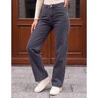 Roman Cotton Rich Wide Leg Jeans Charcoal Mix