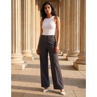Roman Wide Leg Trousers Charcoal Mix