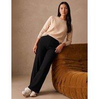 Roman Ribbed Knitted Trousers Black Mix