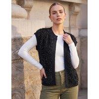 Roman Sparkly Knitted Waistcoat Black Mix